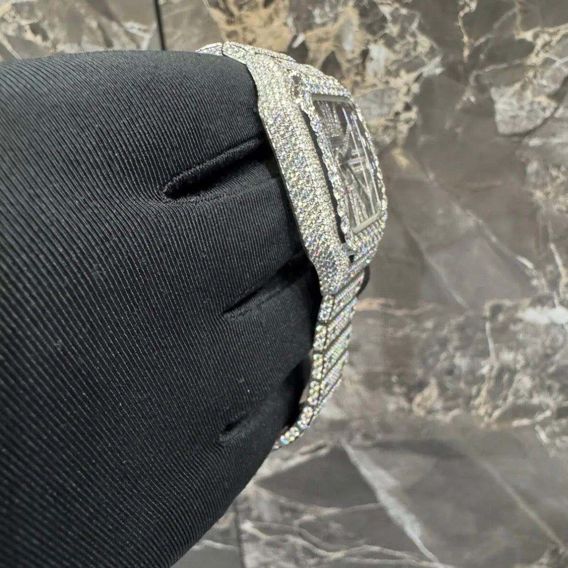 ICED OUT SQUARE FACE CARTIER