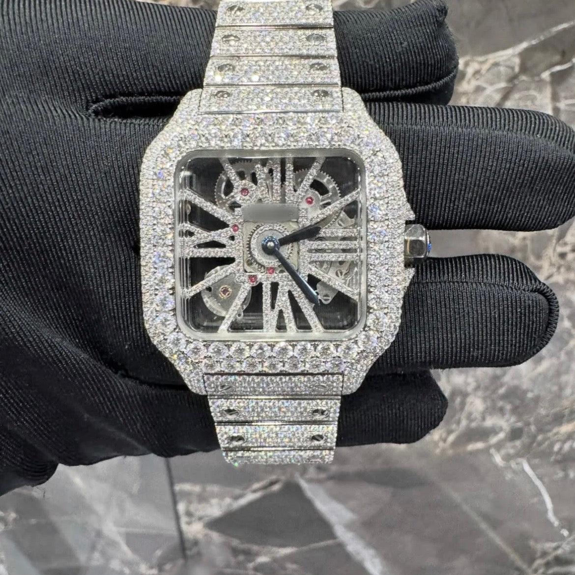 ICED OUT SQUARE FACE CARTIER